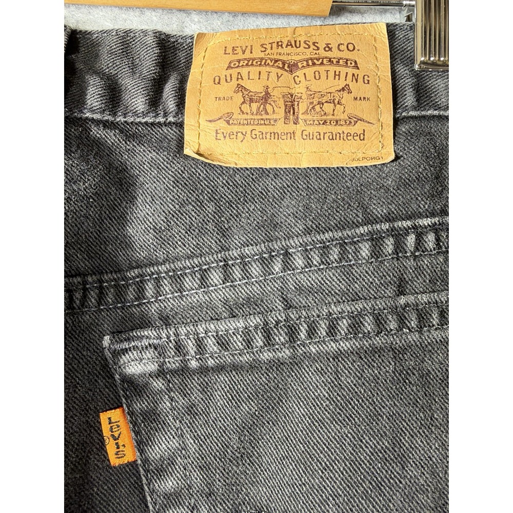 Vintage Levi's 505 Orange Tab Black Jeans 32x30 Made in Canada 90s Y2K